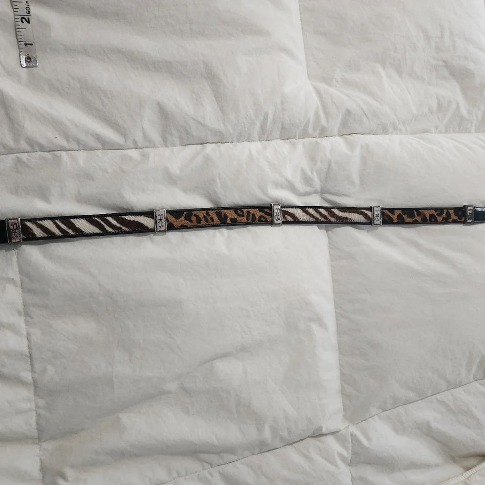 Brighton Animal Print Leather Belt in Brown, Black & White